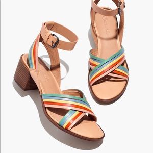 Madewell Samira Sandal Rainbow Leather Heels